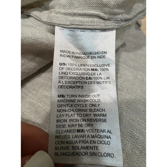 Chico's Embroidered Linen Peasant Top Tunic Boho Festival Blouse Size 0.5 (US 6) - Picture 9 of 10